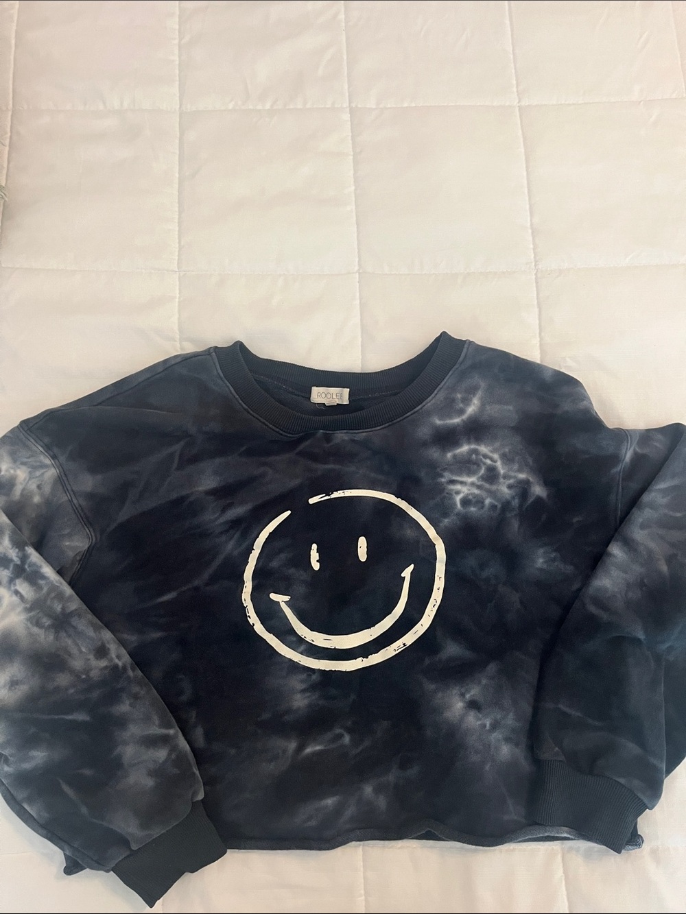 Roolee Navy Tie-Dye Smiley Sweatshirt